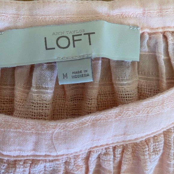 LOFT Coral Lace Accent Blouse - Picture 4 of 5